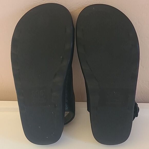 Relaxed Heel Strap Sandal Leather Tripad Comfort Sandals Black Size 7.5 W - Picture 11 of 16